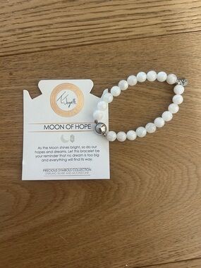 Moon of Hope White Moonstone Beaded Bracelet by